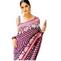 Vaystra Silk Printed Saree With Unstitched Blouse 5.5Mtr – Purple