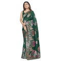 Vaystra Silk Printed Saree With Unstitched Blouse 5.5Mtr – Green