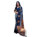 Vaystra Silk Printed Saree With Unstitched Blouse 5.5Mtr – Grey