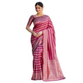 Vaystra Silk Printed Saree With Unstitched Blouse 5.5Mtr – Pink