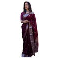Vaystra Cotton Printed Saree With Unstitched Blouse 5.5Mtr – Maroon