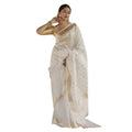 Vaystra Cotton Printed Saree With Unstitched Blouse 5.5Mtr – White