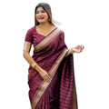 Vaystra Silk Printed Saree With Unstitched Blouse 5.5Mtr – Maroon