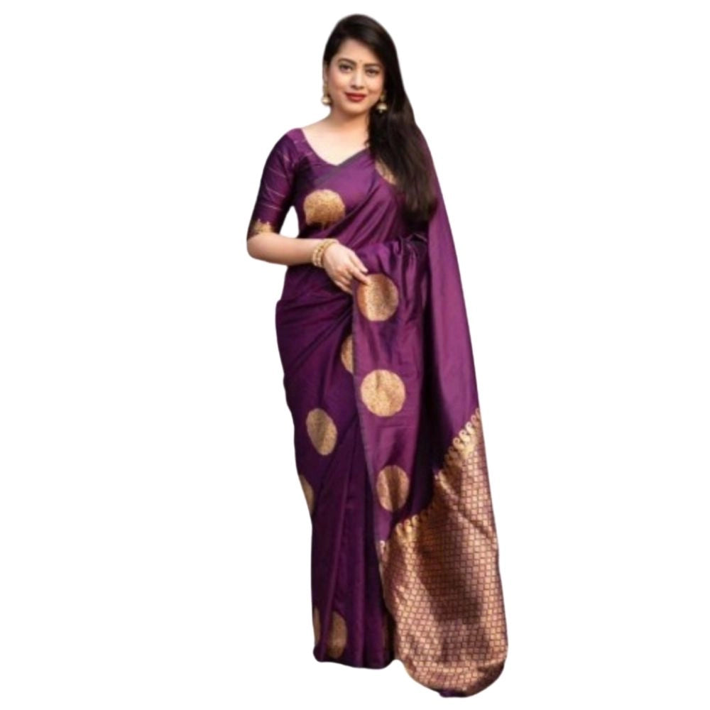Vaystra Silk Printed Saree With Unstitched Blouse 5.5Mtr – Wine