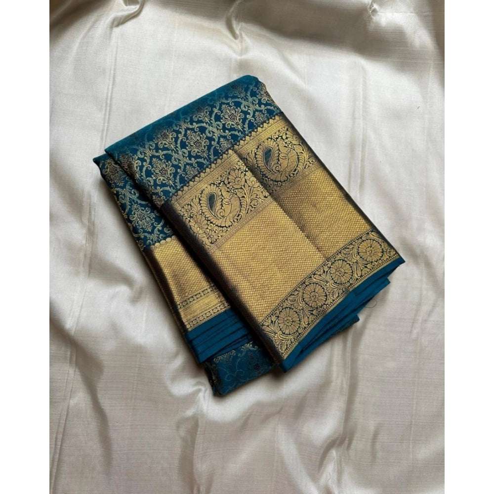 Vaystra Silk Printed Saree With Unstitched Blouse 5.5Mtr – Rama