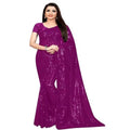 Vaystra Georgette Embellished Sequnece Bollywood Saree With Unstitched Blouse 5.5Mtr –...