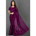 Vaystra Georgette Embellished Sequnece Bollywood Saree With Unstitched Blouse 5.5Mtr –...