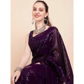 Vaystra Georgette Embellished Sequnece Bollywood Saree With Unstitched Blouse 5.5Mtr –...