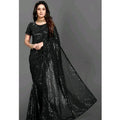 Vaystra Georgette Embellished Sequnece Bollywood Saree With Unstitched Blouse 5.5Mtr –...