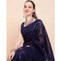 Vaystra Georgette Embellished Sequnece Bollywood Saree With Unstitched Blouse 5.5Mtr –...
