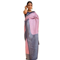 Vaystra Silk Printed Saree With Unstitched Blouse 5.5Mtr – Pink