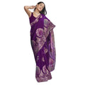 Vaystra Silk Printed Saree With Unstitched Blouse 5.5Mtr – Purple
