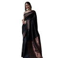Vaystra Silk Printed Saree With Unstitched Blouse 5.5Mtr – Black