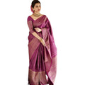 Vaystra Silk Printed Saree With Unstitched Blouse 5.5Mtr – Purple