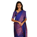 Vaystra Silk Printed Saree With Unstitched Blouse 5.5Mtr – Blue