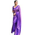 Vaystra Silk Printed Saree With Unstitched Blouse 5.5Mtr – Blue