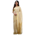 Vaystra Silk Printed Saree With Unstitched Blouse 5.5Mtr – Cream