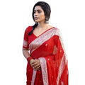 Vaystra Cotton Printed Saree With Unstitched Blouse 5.5Mtr – Red