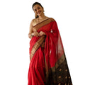 Vaystra Cotton Printed Saree With Unstitched Blouse 5.5Mtr – Red