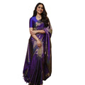 Vaystra Silk Printed Saree With Unstitched Blouse 5.5Mtr – Purple