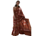 Vaystra Silk Printed Saree With Unstitched Blouse 5.5Mtr – Maroon