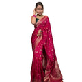 Vaystra Silk Printed Saree With Unstitched Blouse 5.5Mtr – Rani Pink