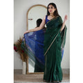 Vaystra Cotton Printed Saree With Unstitched Blouse 5.5Mtr – Green