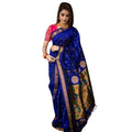 Vaystra Silk Printed Saree With Unstitched Blouse 5.5Mtr – Blue