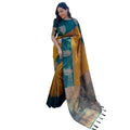 Vaystra Silk Printed Saree With Unstitched Blouse 5.5Mtr – Yellow