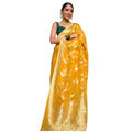 Vaystra Silk Printed Saree With Unstitched Blouse 5.5Mtr – Gold Yellow