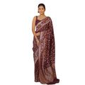 Vaystra Silk Printed Saree With Unstitched Blouse 5.5Mtr – Maroon