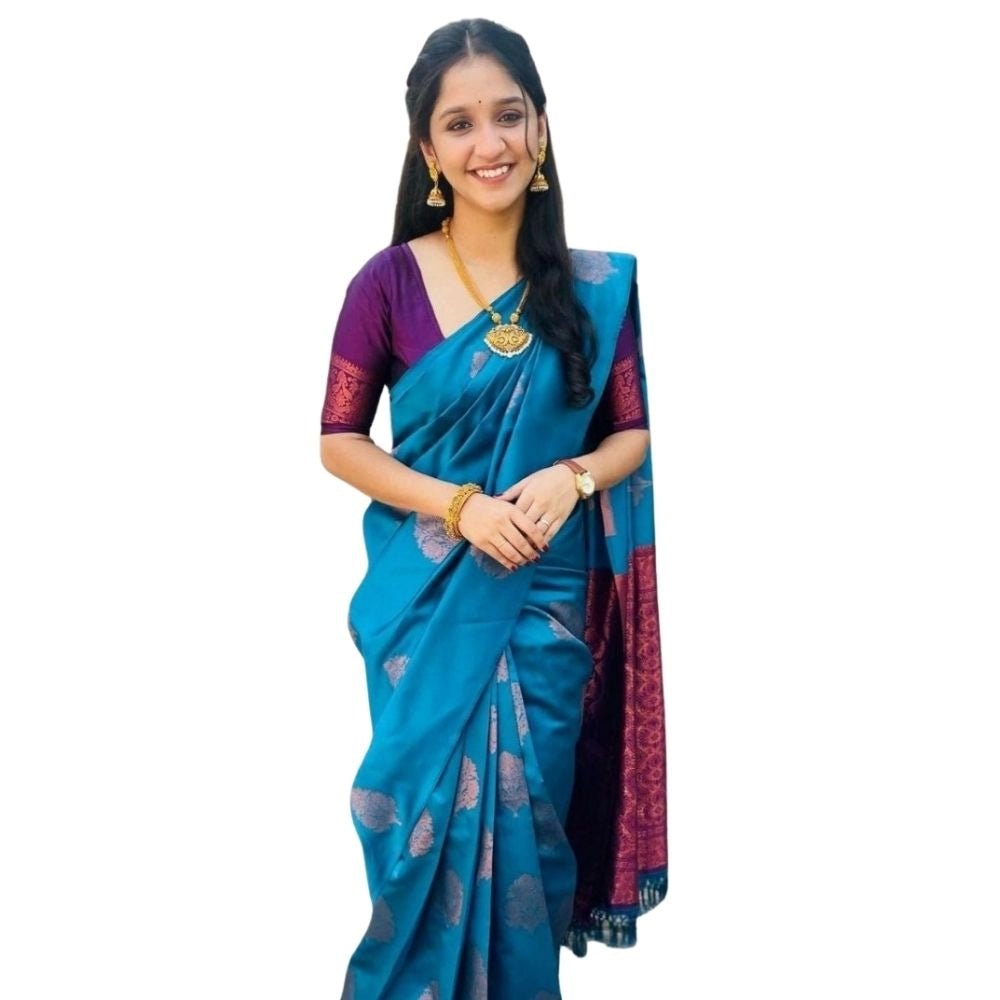 Vaystra Silk Printed Saree With Unstitched Blouse 5.5Mtr – Rama