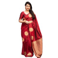 Vaystra Silk Printed Saree With Unstitched Blouse 5.5Mtr – Red