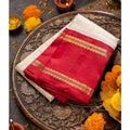 Vaystra Silk Printed Saree With Unstitched Blouse 5.5Mtr – Off White