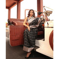 Vaystra Silk Printed Saree With Unstitched Blouse 5.5Mtr – Black