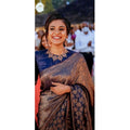 Vaystra Silk Printed Saree With Unstitched Blouse 5.5Mtr – Blue