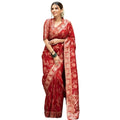 Vaystra Silk Printed Saree With Unstitched Blouse 5.5Mtr – Red