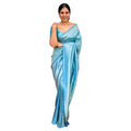Vaystra Silk Printed Saree With Unstitched Blouse 5.5Mtr – Sky Blue