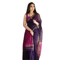 Vaystra Cotton Printed Saree With Unstitched Blouse 5.5Mtr – Navy Blue