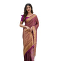 Vaystra Silk Printed Saree With Unstitched Blouse 5.5Mtr – Wine
