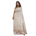 Vaystra Cotton Printed Saree With Unstitched Blouse 5.5Mtr – Cream