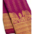 Vaystra Silk Printed Saree With Unstitched Blouse 5.5Mtr – Rani Pink