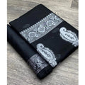 Vaystra Cotton Printed Saree With Unstitched Blouse 5.5Mtr – Black