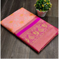 Vaystra Soft Lichi Silk Printed Saree With Unstitched Blouse 5.5Mtr – Pink