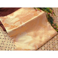 Vaystra Soft Lichi Silk Printed Saree With Unstitched Blouse 5.5Mtr – Golden