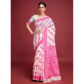 Vaystra Jamdani Cotton Silk Printed Saree With Unstitched Blouse 5.5Mtr – Pink