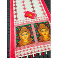 Vaystra linen Digital Print Saree With Unstitched Blouse 5.5Mtr – White