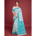 Vaystra Jamdani Cotton Silk Printed Saree With Unstitched Blouse 5.5Mtr – Rama