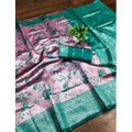 Vaystra Banarasi Jacquard Printed Saree With Unstitched Blouse 5.5Mtr – Pink