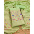 Vaystra Banarasi Silk Printed Unstitched Salwar Suit Material With Dupatta – Pista